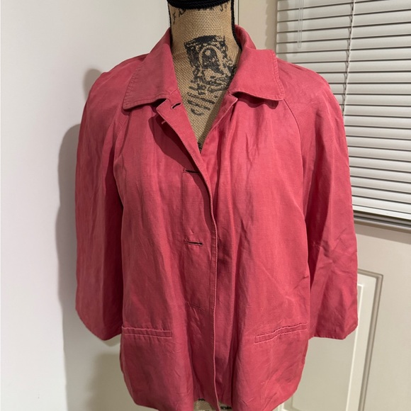 J. Jill Women's Vibrant salmon orangish Pink jacket size S-M - Picture 2 of 13